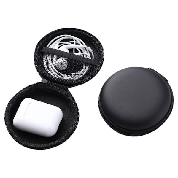 2 stk. Hard Case til Headset/Air Pods og Oplader Sort Black 8*8*3 CM