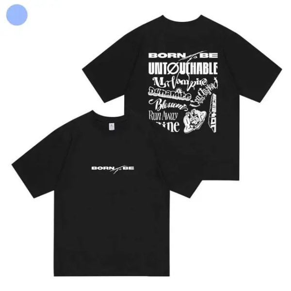 ITZY Born To Be Same T-shirt 100 % bomull Toppar Konsertfans MIDZY Kortärmad T-shirt Dam Herr Black XXXL