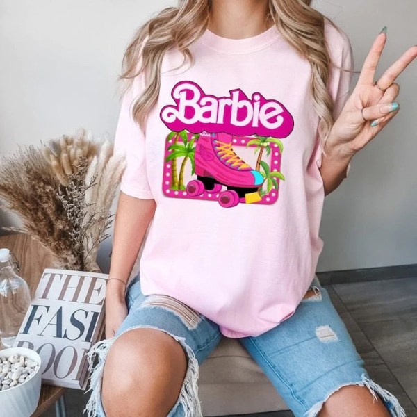 Barbie printed T-shirt Dam Summer Top T-shirt GH1014-F M