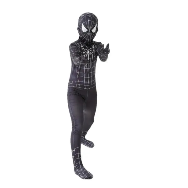 Hämähäkkimies lasten supersankariasu - Hyppypuku Miles Morales Cosplay Zentai Bodysuit Halloween-karnevaaliasut pojille ja tytöille 015 130