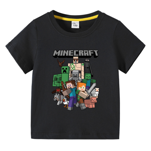 Sommar T-shirt för barn med Minecraft printed 100-150 black 140cm