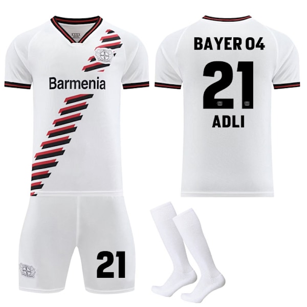 23-24 Bayer 04 Leverkusen Bortefotballtrøyer Barn Voksen Fotballutstyr NO.21 ADLI XS