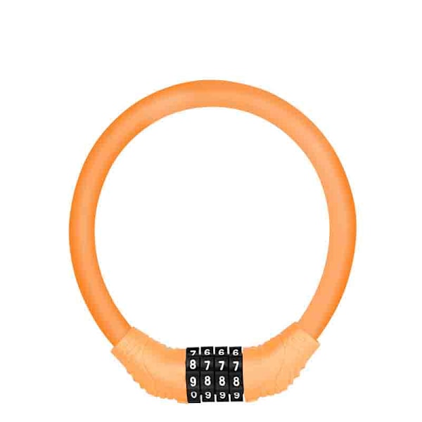 Cykellås kabel lås med kode Orange