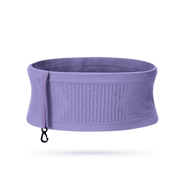 Åndbar taljekæde taljerem skjult slank taljetaske kvinder hendes mavetaske sport løb mobiltelefonholder nøgler pengeholder Purple M (32.5*13cm)