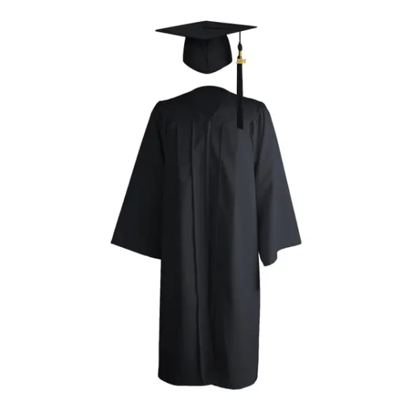 1 set Rivsäker akademisk klänning Kemtvätt akademisk klänning Lös 2024 Män Kvinnor Studenter Examen Klä upp black 48
