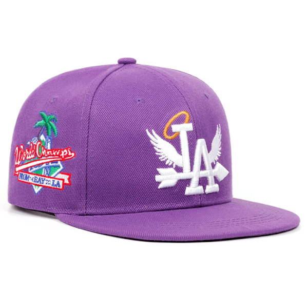 Brev Wing Mønster Side Kokosnøtt Tre Broderi Mote Høy Kvalitet Snapback Herre Allsidig Casual Baseball Cap Purple