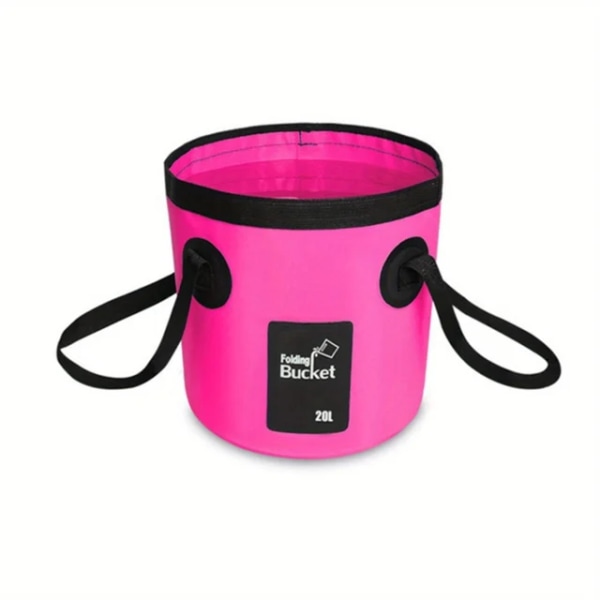 20L bærbar sammenleggbar vannbøtte fiskebøtte sammenleggbar vannbeholder for reiser camping fotturer fiske vask Pink-20L