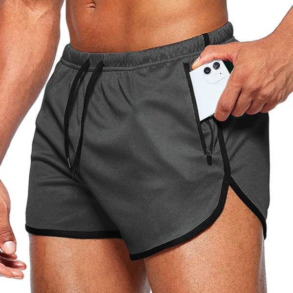 Herr Sport Shorts Sommar Sportkläder Strand Jogging Korta Byxor Träningsshorts Herr Basket Kläder Gym Fitness Löpbottnar Dark Gray XXXL(90-100kg)