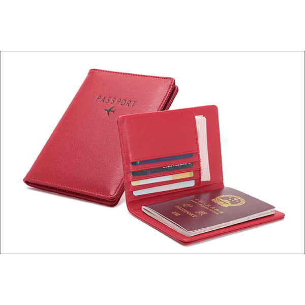 RFID PU skinn passholder Red