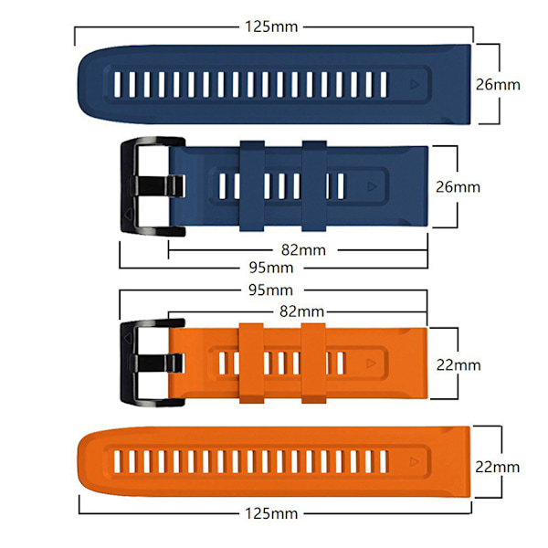 22mm 26mm Silikonarmband för Garmin Fenix 7X 7 Pro Solar/6X 6 Sapphire 5 5X Plus 3 3HR/Epix QuickFit WatchBand Red 22mm