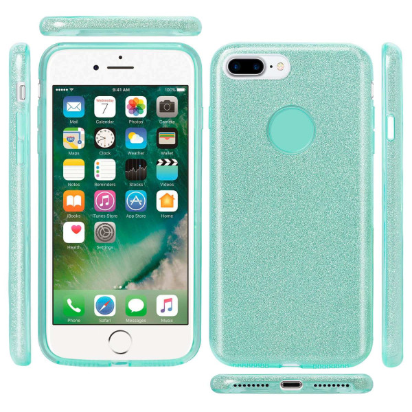 Fodral för Apple iPhone 7 Plus / 8 Plus Glitter bling Strass Ski Grön