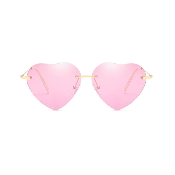 Hjärtformade solglasögon | Romantiskt | Guldram / Rosa lins Rosa