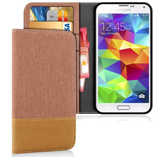 Plånboks Fodral Skal för Samsung Galaxy S5 Mini Korthållare TPU Brun e7d3 |  Brun | 50 | Fyndiq