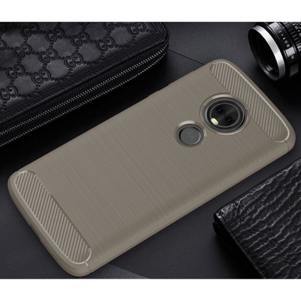 Kolfiber Skal för Motorola Moto E5 Plus Skydd Mobil Telefon Matt grå