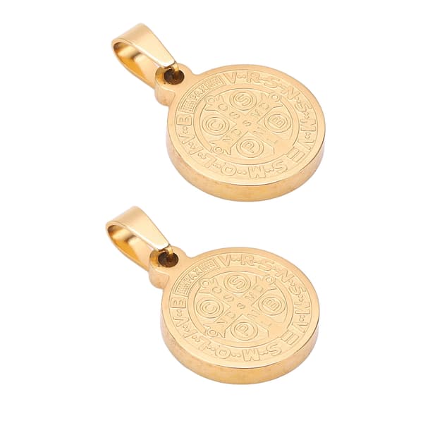 2 st St Benedict-medaljer, allergivänligt rostfritt stålhänge för skydd