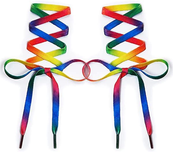 Glitter Rainbow Shoelaces - 120 cm (1 pair)