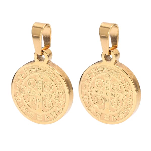 2 st St Benedict-medaljer, allergivänligt rostfritt stålhänge för skydd