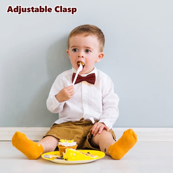 1 Burgundy with White Dots Adjustable Formal Bow Tie