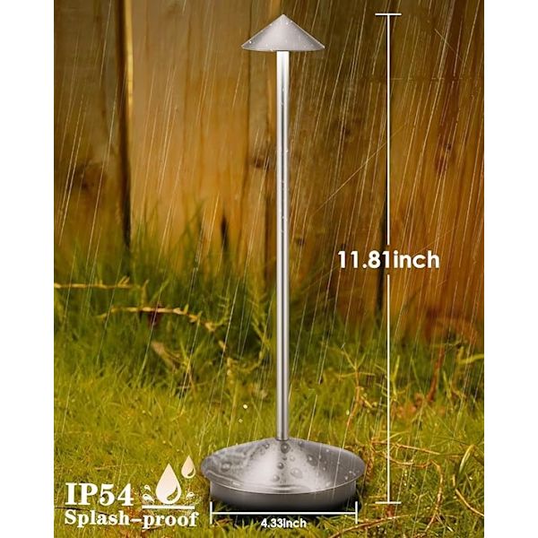 Table Lamp / Desk Lamp - Wireless LED Lamp silver Silver