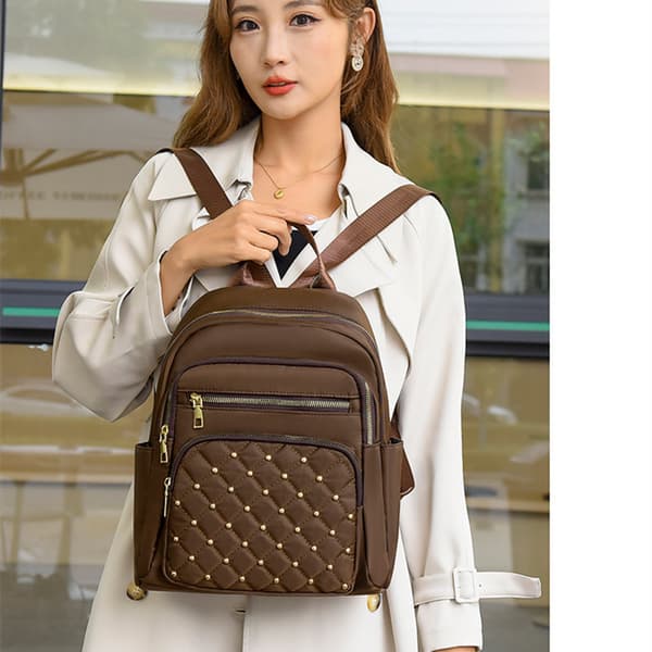 Fashionable Women's Rivet Backpack, Small Work Backpack, Small Shoulder Bag, Women's Mini Travel Backpack, Anti-theft Bag Black