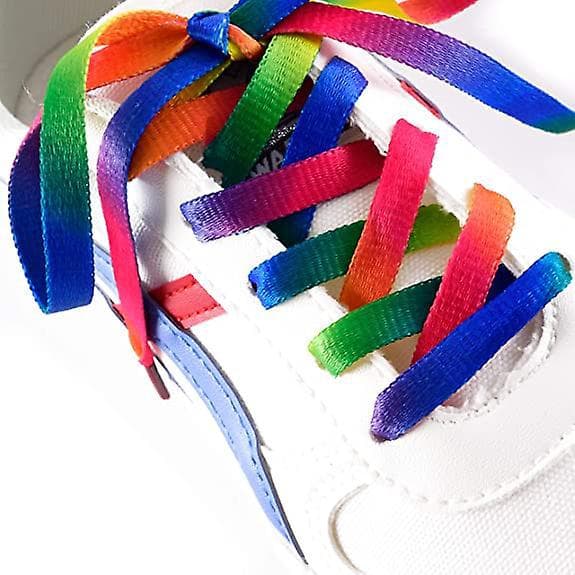 Glitter Rainbow Shoelaces - 120 cm (1 pair)