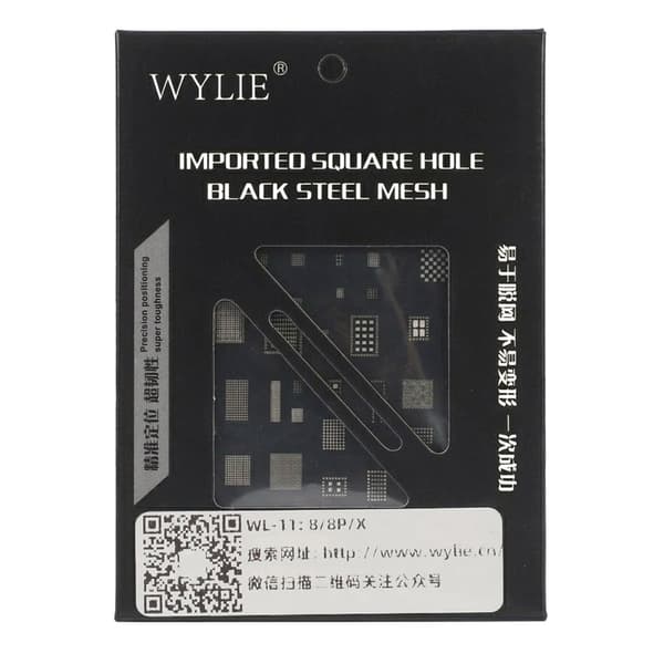 BGA Reballing Stencil kit set For iPhone 8/8 Plus/X Black Steel CPU IC Chip Tin Soldering Net
