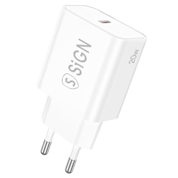 SiGN Wall Charger USB-C PD, 20W - White