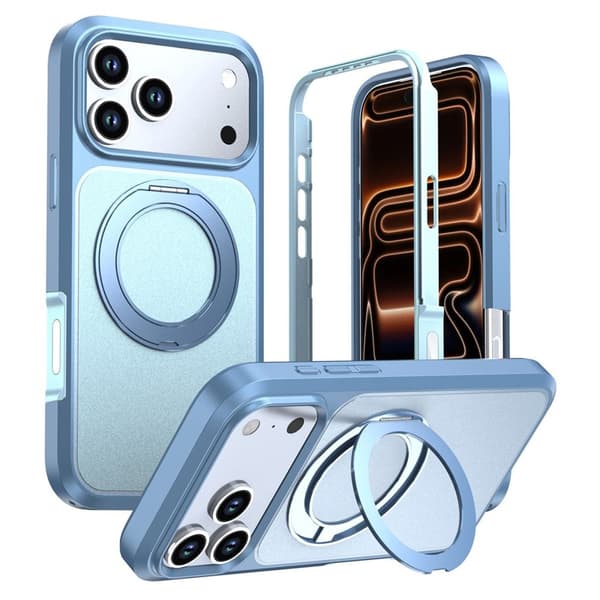 iPhone 18 Pro/17 Pro MagSafe Case with Ring Kickstand - Blue