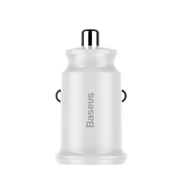 Baseus Grain Car Charger（Dual USB 5V 3.1A ) White