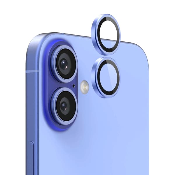 iPhone 16 and 16 Plus Camera Lens with Metal Frame - Blue