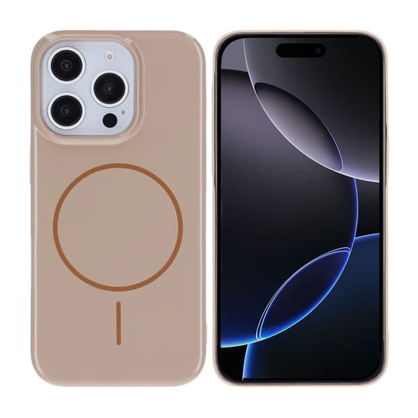 Glossy design Magnetic Case For iPhone 16 Pro Gold