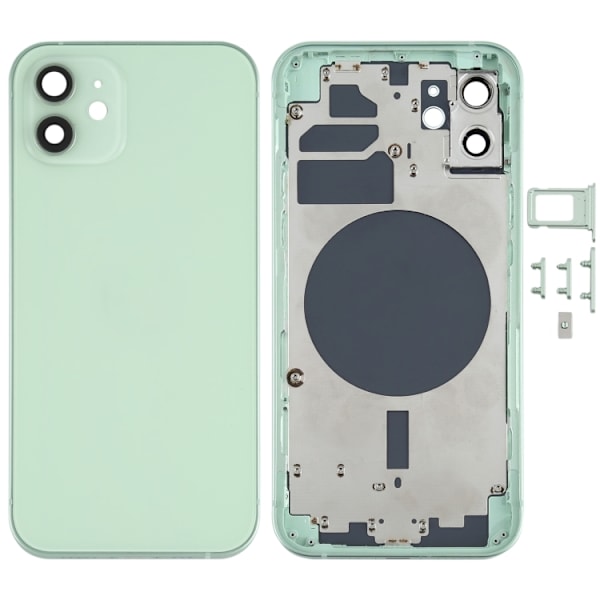 iPhone 12 Complete Back Cover with Frame (No Logo) - Green