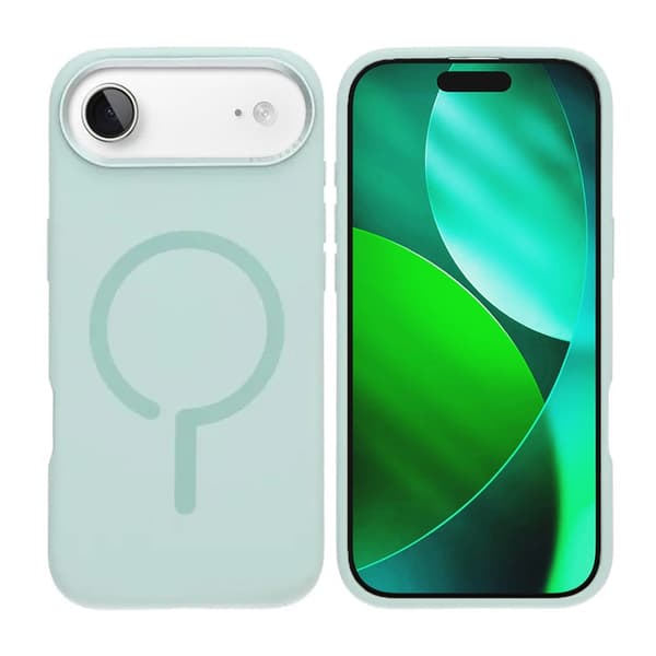 Silicone Mobile Case with Camera Metal Frame for iPhone Air - Green