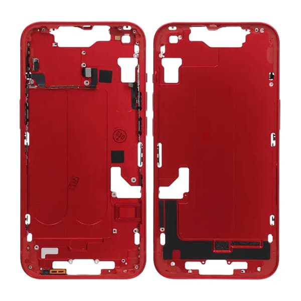 iPhone 14 Back Cover Middle Frame OEM Red With Small Parts