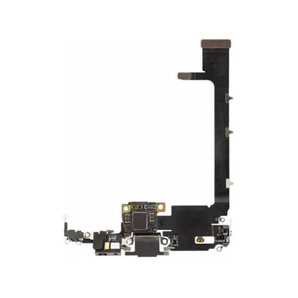 Original iPhone 11 Pro Max Laddkontakt  - Grå Svart