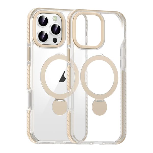 Magsafe Case for iPhone 16 Pro - Transparent purple with ring stand