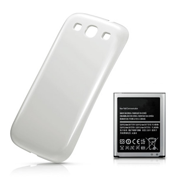 Samsung Galaxy S3 Batteri med Baksida - Vit