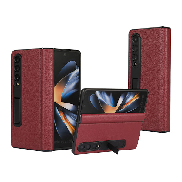 Samsung Galaxy Z Fold 4 Mobilskal Fodral Läder - Röd
