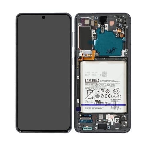 Original Samsung Galaxy S21 5G LCD Skärm + Batteri - Phantom Grey Svart