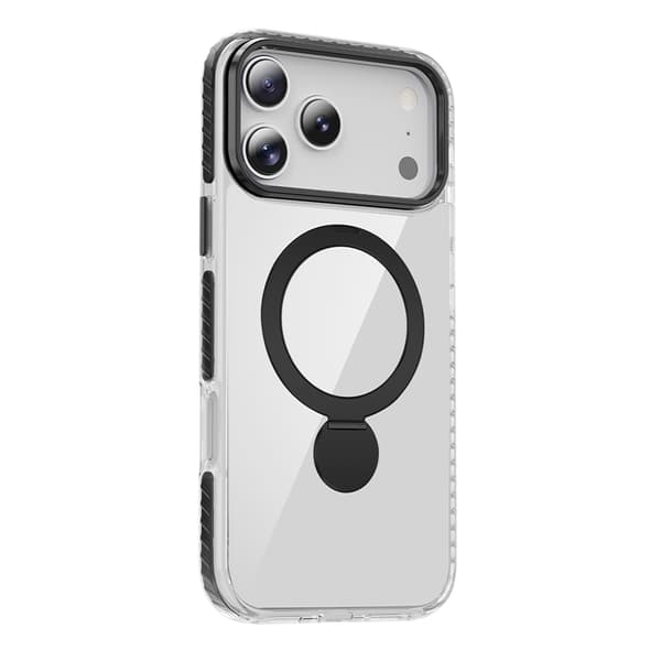 Pindun 360°Rotating Stand Magnetic Case For iPhone 17 Pro Black