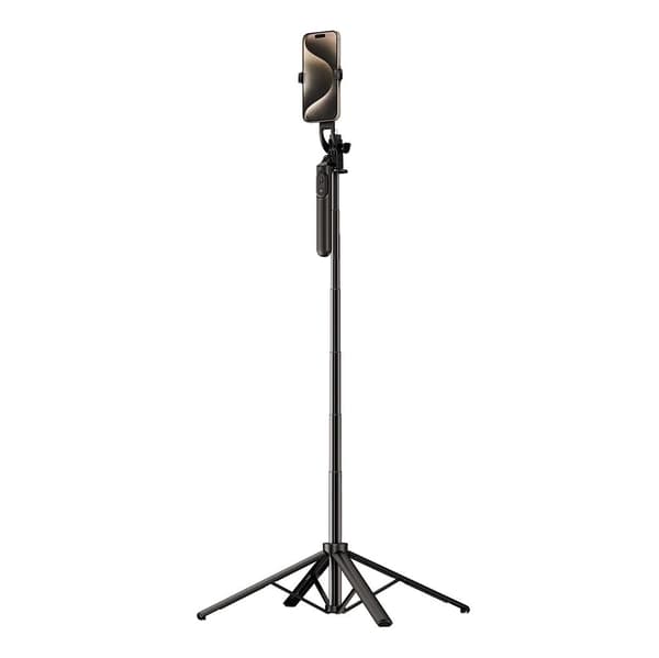 Selfie stick / Telescopic tripod with phone holder,  1.75m  - black