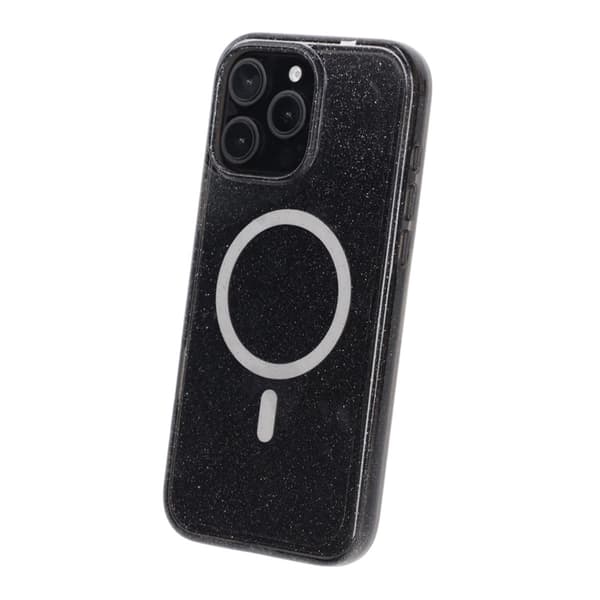iPhone 16 Pro Max Rvelon Mobilskal TPU med MagSafe - Glitter Svart