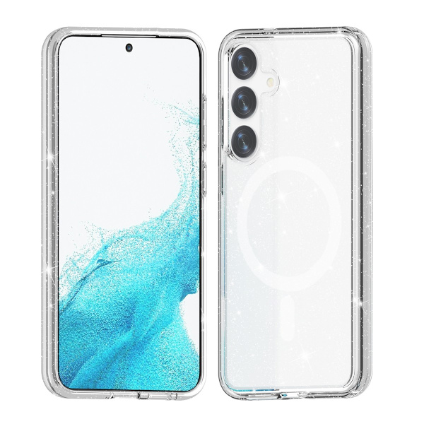 Samsung Galaxy S24 Plus Mobile Case Glitter Magsafe - Transparent