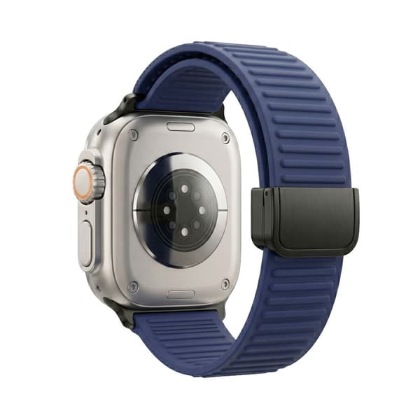 Apple Watch 42/41/40/38mm Silicone Watch Strap Magnetic Clasp - Dark Blue