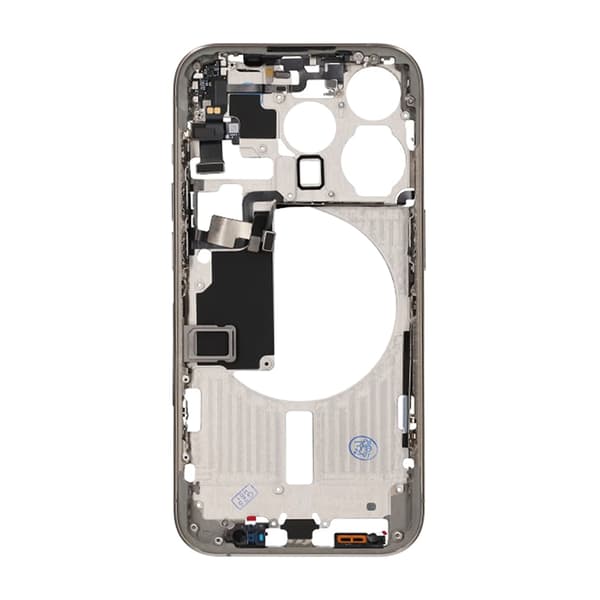 iPhone 15 Pro Back Cover Middle Frame Original Natural Titanium With Small Parts