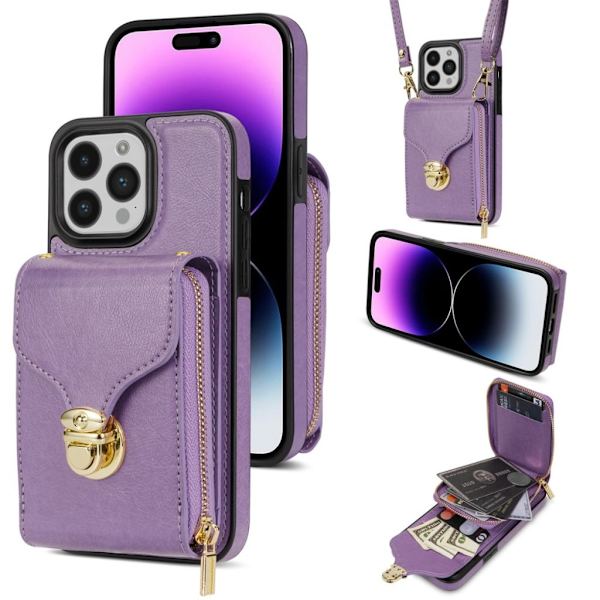 iPhone 16 Pro Max case with a strap - Purple