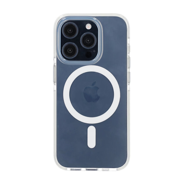 Transparent double-sided coated IMD magnetism case For iPhone 15 Pro white