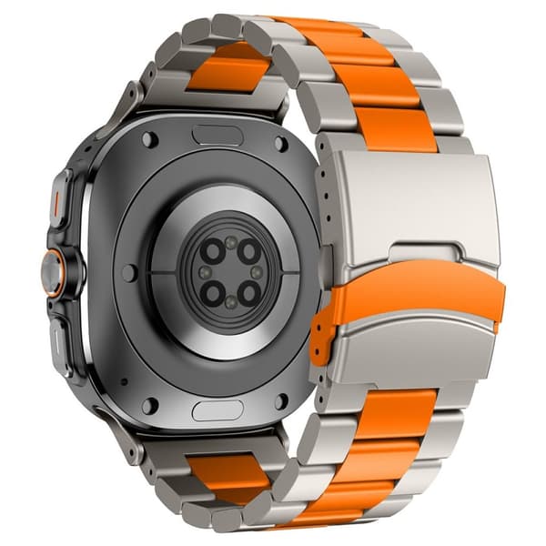 Samsung Galaxy Watch Ultra2/Ultra 47mm Watch Strap Titanium – Grey/Orange
