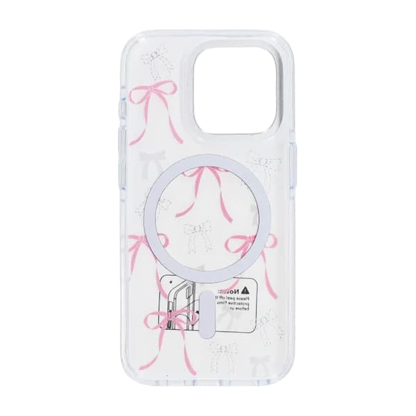 Case Magsafe for iPhone 15 Pro Max - Transparent with bow