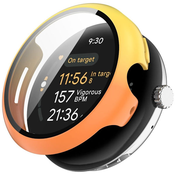 Google Pixel Watch 3 45mm Case with Screen Protector - Yellow + Orange